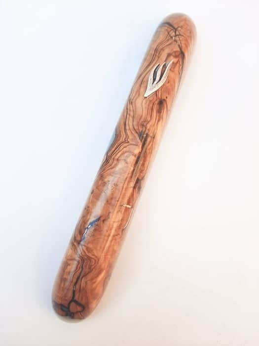 39 בית מזוזה 15 עץ זית מילוי אפוקסי לבן