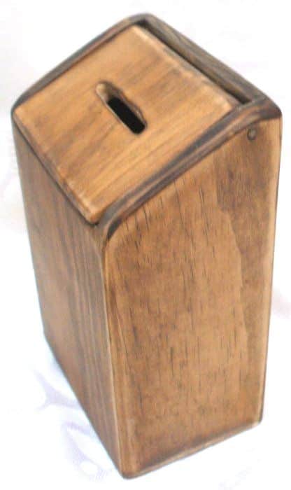 KU2-3 קופת צדקה עץ קרולינה צבוע ללא כיתוב